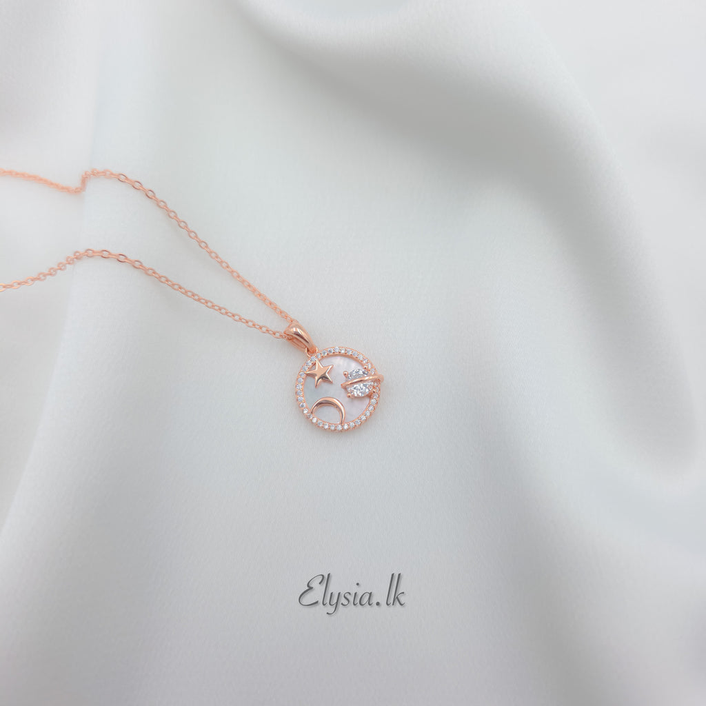 Celeste Orbit Pendant – 925 Silver in Rose Gold