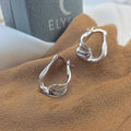 Sculpted Wave Hoop Earrings – 925 Sterling Silver