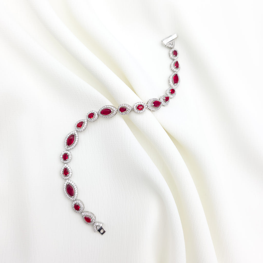 Scarlet Halo Tennis Bracelet