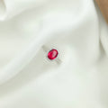 Crimson Halo Oval Ring – 925 Silver