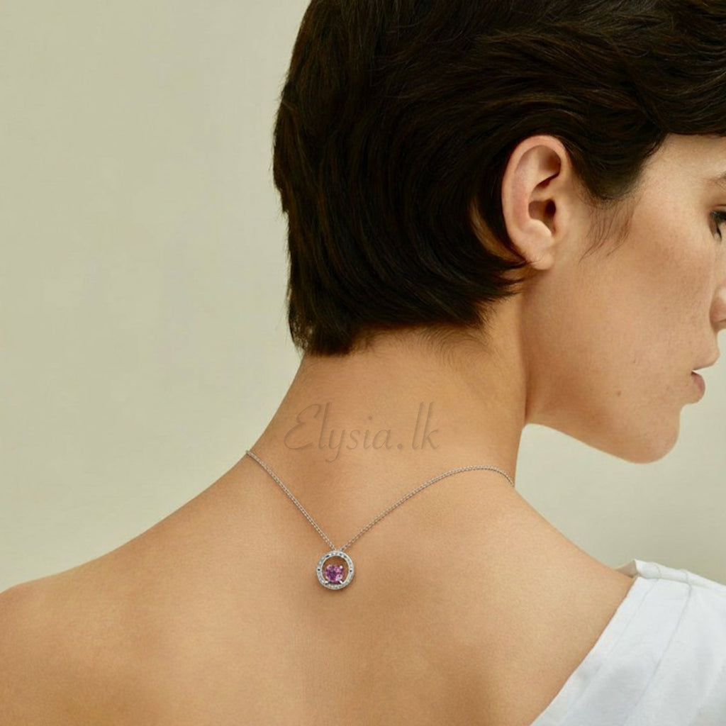 Halo Pendant Necklace – 925 Sterling Silver