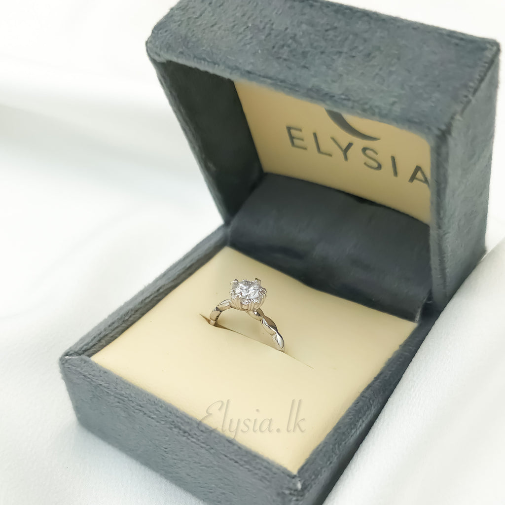 925 Silver Solitaire Adjustable Ring