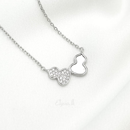 925 Silver Dual Blossom Pendant Necklace