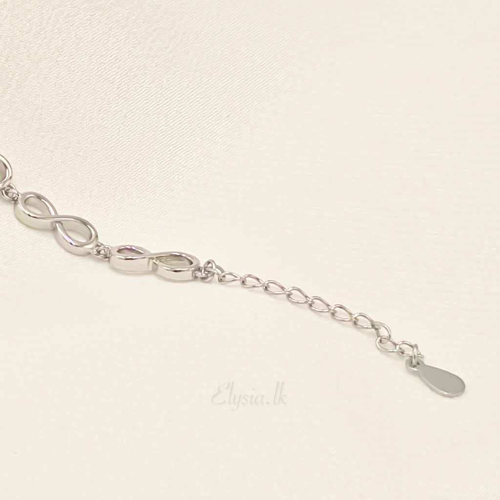 925 Silver Two-Tone Infinity Bracelet