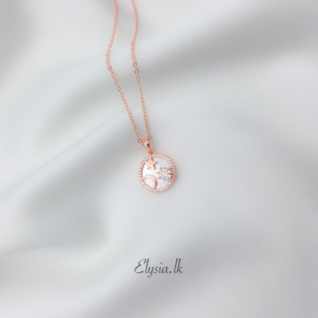 Celeste Orbit Pendant – 925 Silver in Rose Gold