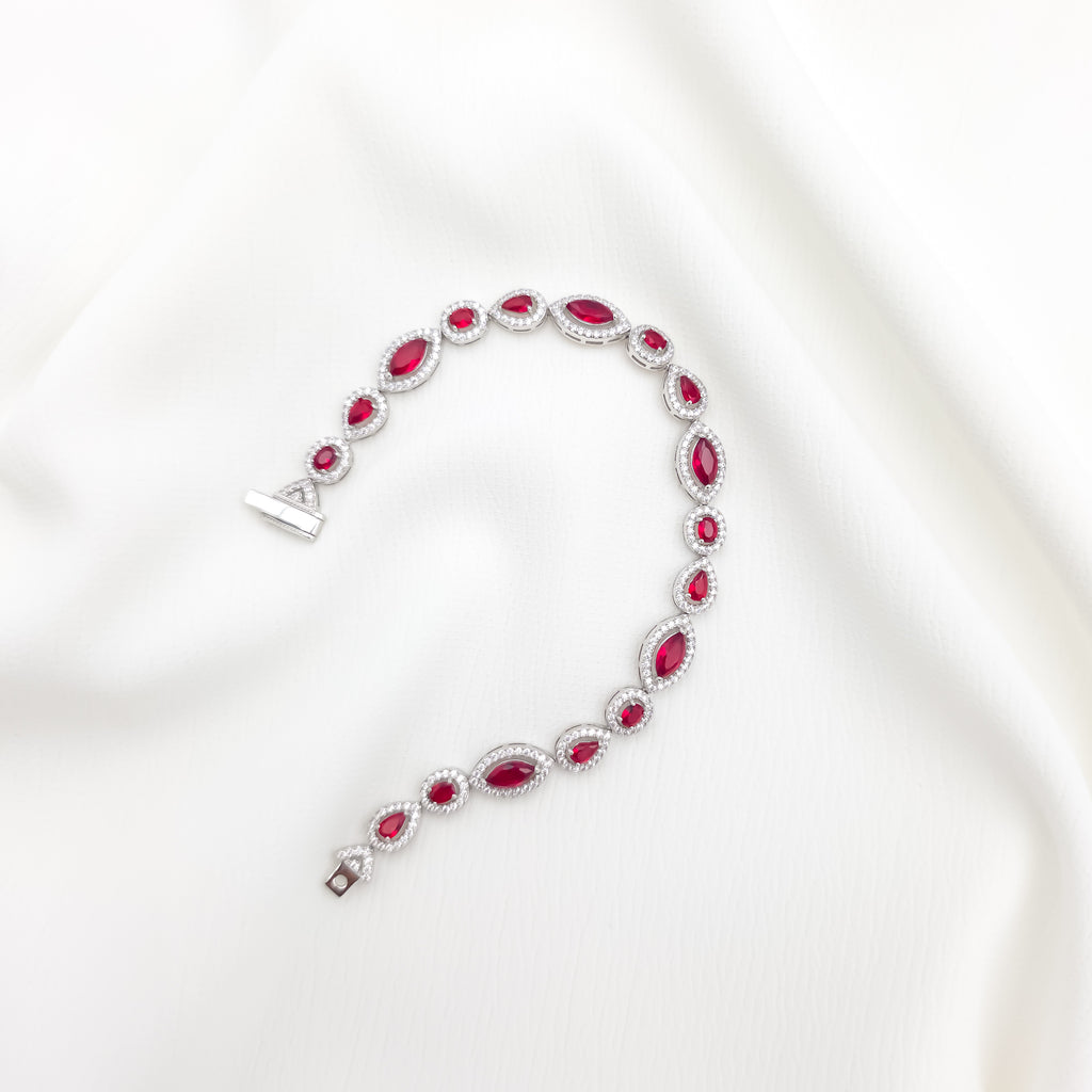 Scarlet Halo Tennis Bracelet
