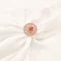 Radiant Halo Statement Ring – Rose Gold Plated 925 Silver