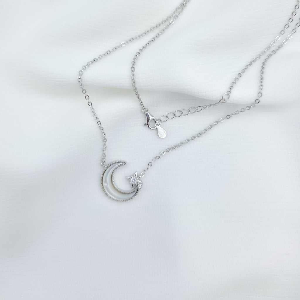 Celestial Moon & Star Pendant Necklace