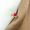 Ruby Heart Solitaire Ring – Rose Gold 925 Silver