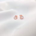 Celestial Halo Star Stud Earrings – 925 Sterling Silver in Rose Gold