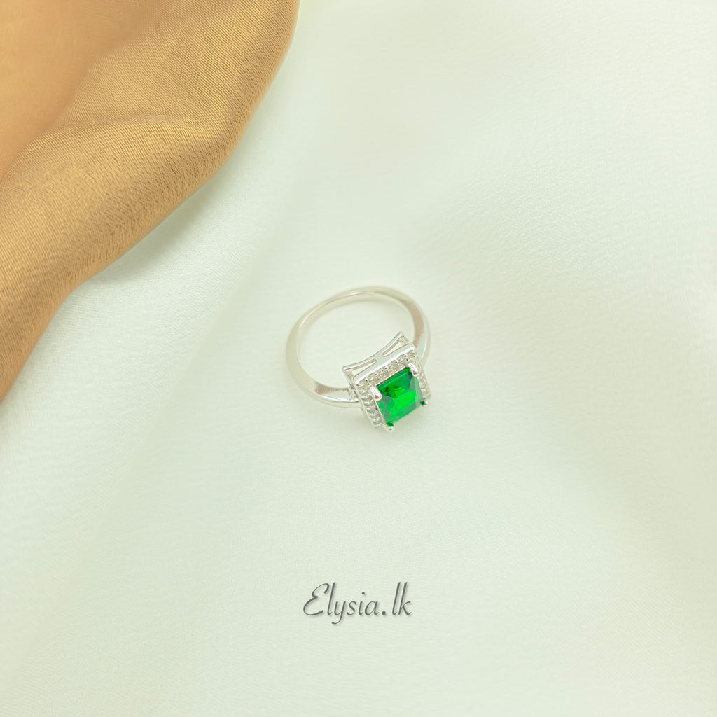 Crystal Radiance Rectangle Ring – 925 Silver