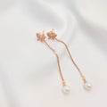Butterfly Pearl Drop Earrings – Rose Gold Plated 925 Silver
