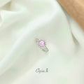 Blush Halo Radiance Ring – 925 Sterling Silver