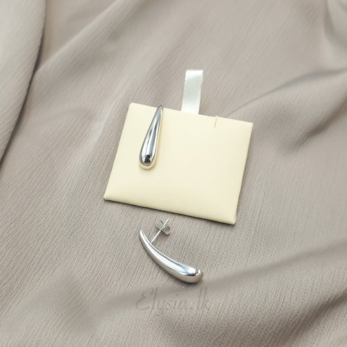 925 Silver Minimal Curve Drop Earrings