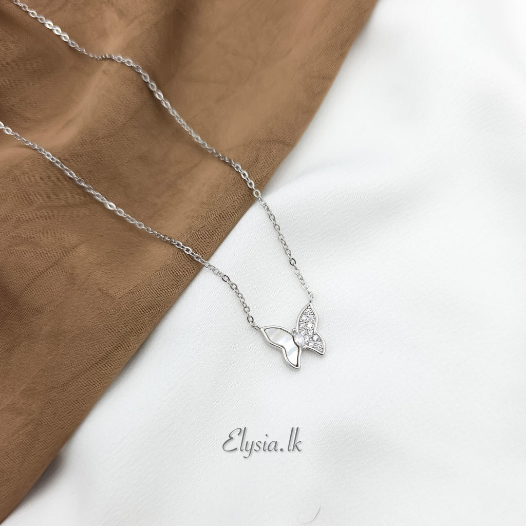 Celeste Butterfly Silver Necklace