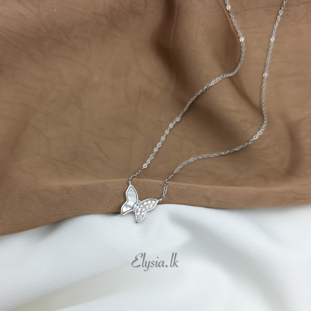Celeste Butterfly Silver Necklace
