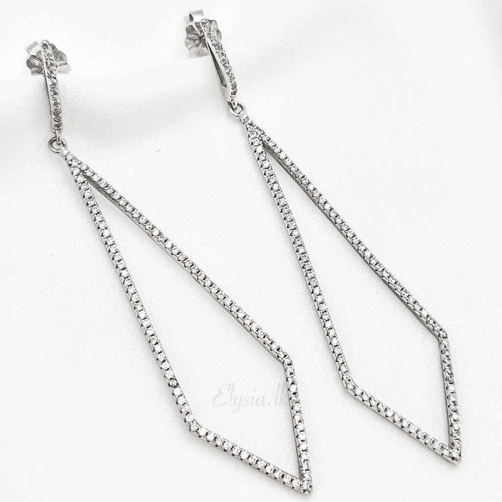 925 Silver Geometric Drop Earrings