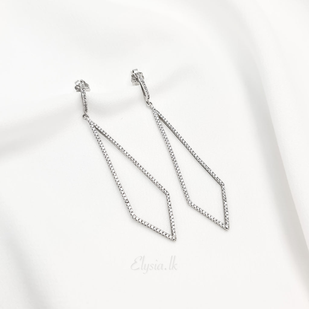 925 Silver Geometric Drop Earrings