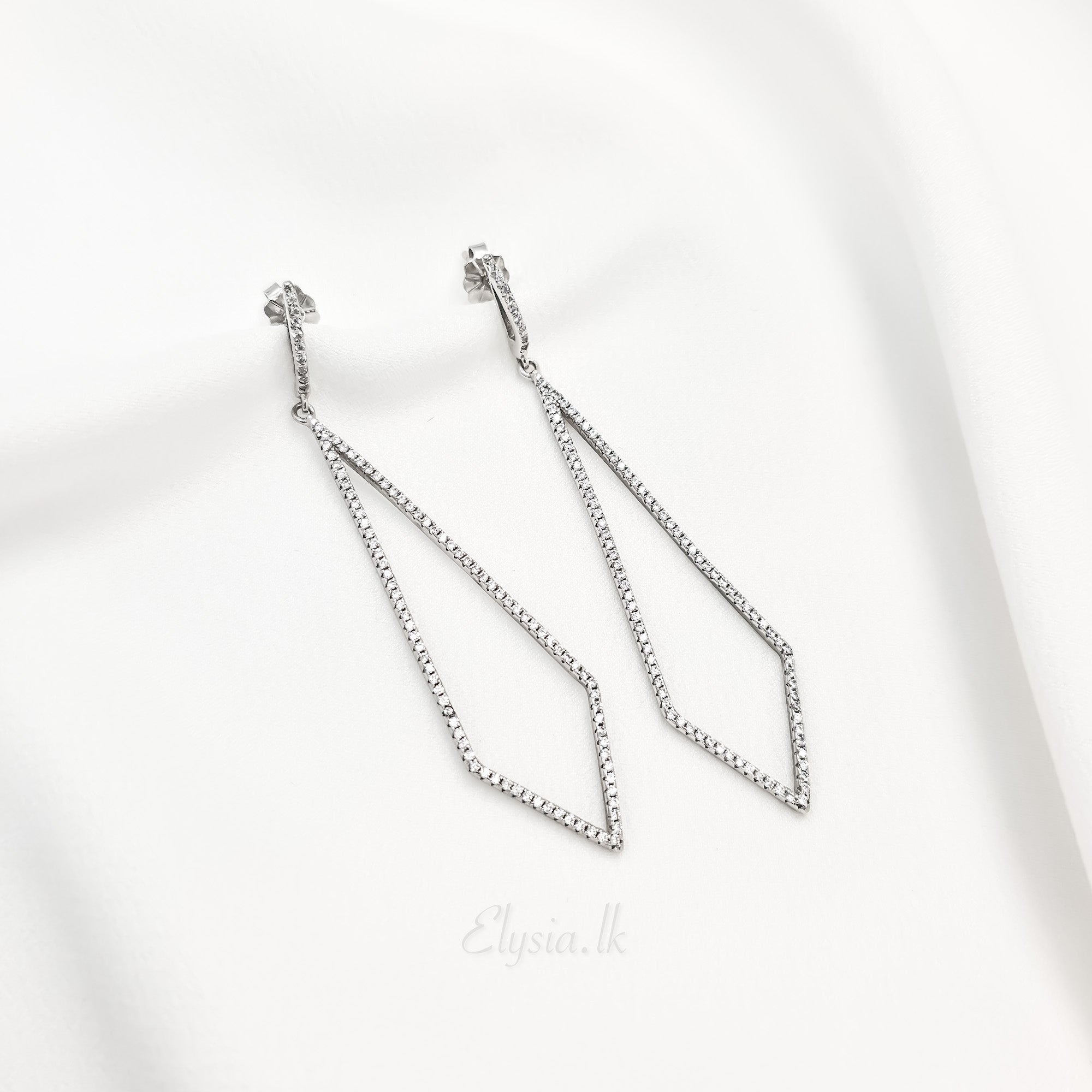925 Silver Geometric Drop Earrings