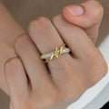 Infinity Twist Crystal Ring – Gold Plated 925 Silver