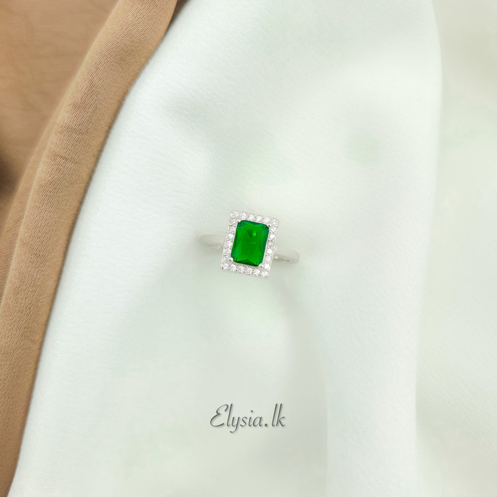 Crystal Radiance Rectangle Ring – 925 Silver