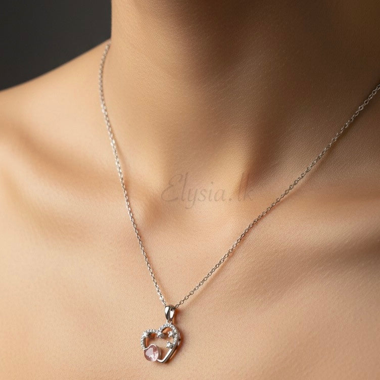 Blush Heart Pendant Necklace – 925 Sterling Silver