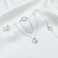 Elegant Pearl Halo Jewelry Set