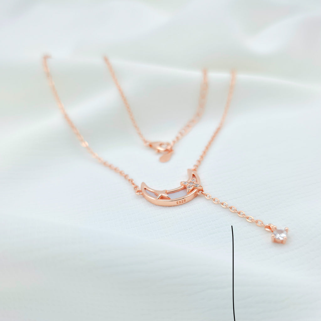 Rose Gold Celestial Drop Necklace
