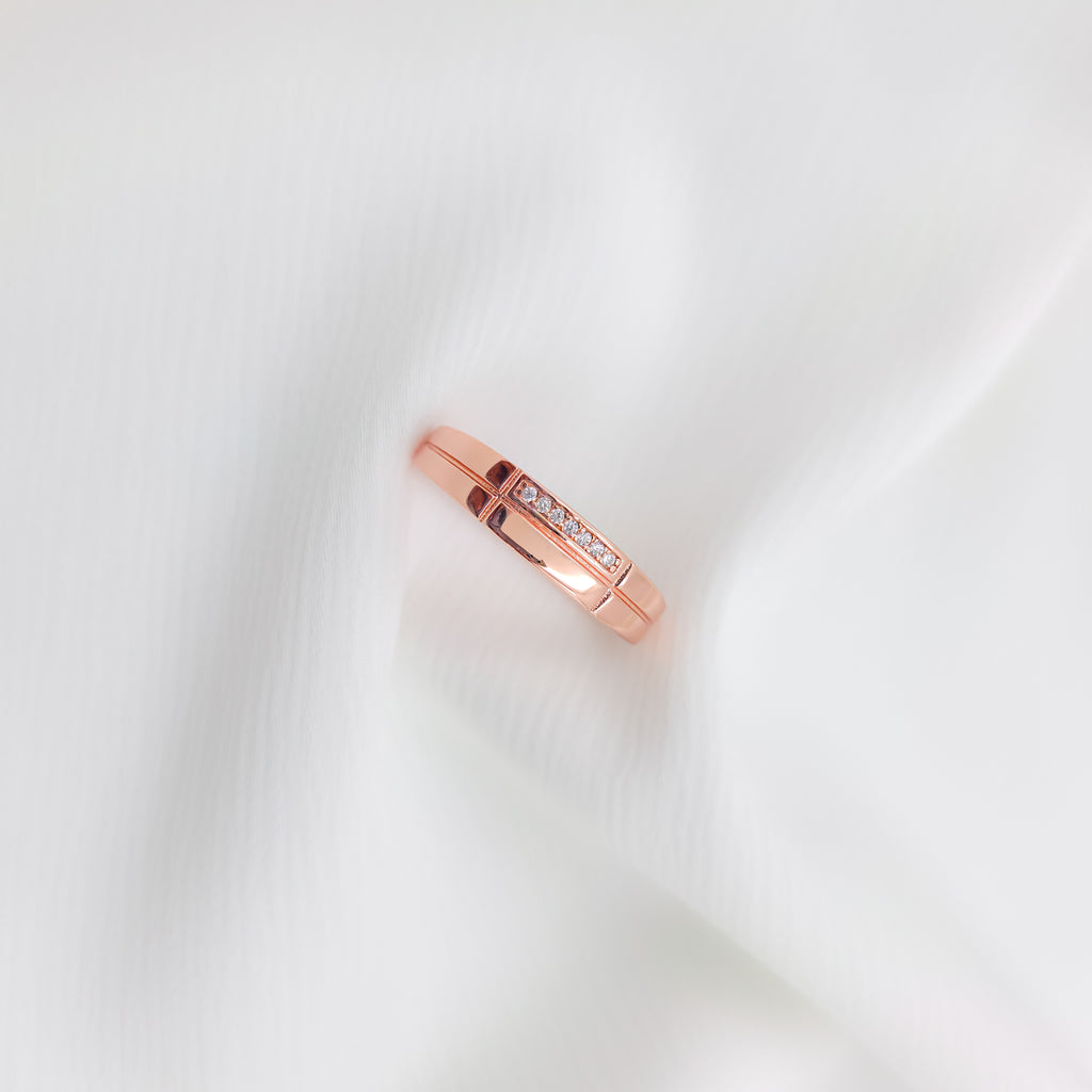 925 Sterling Silver Rose Gold Plated Stone Ring