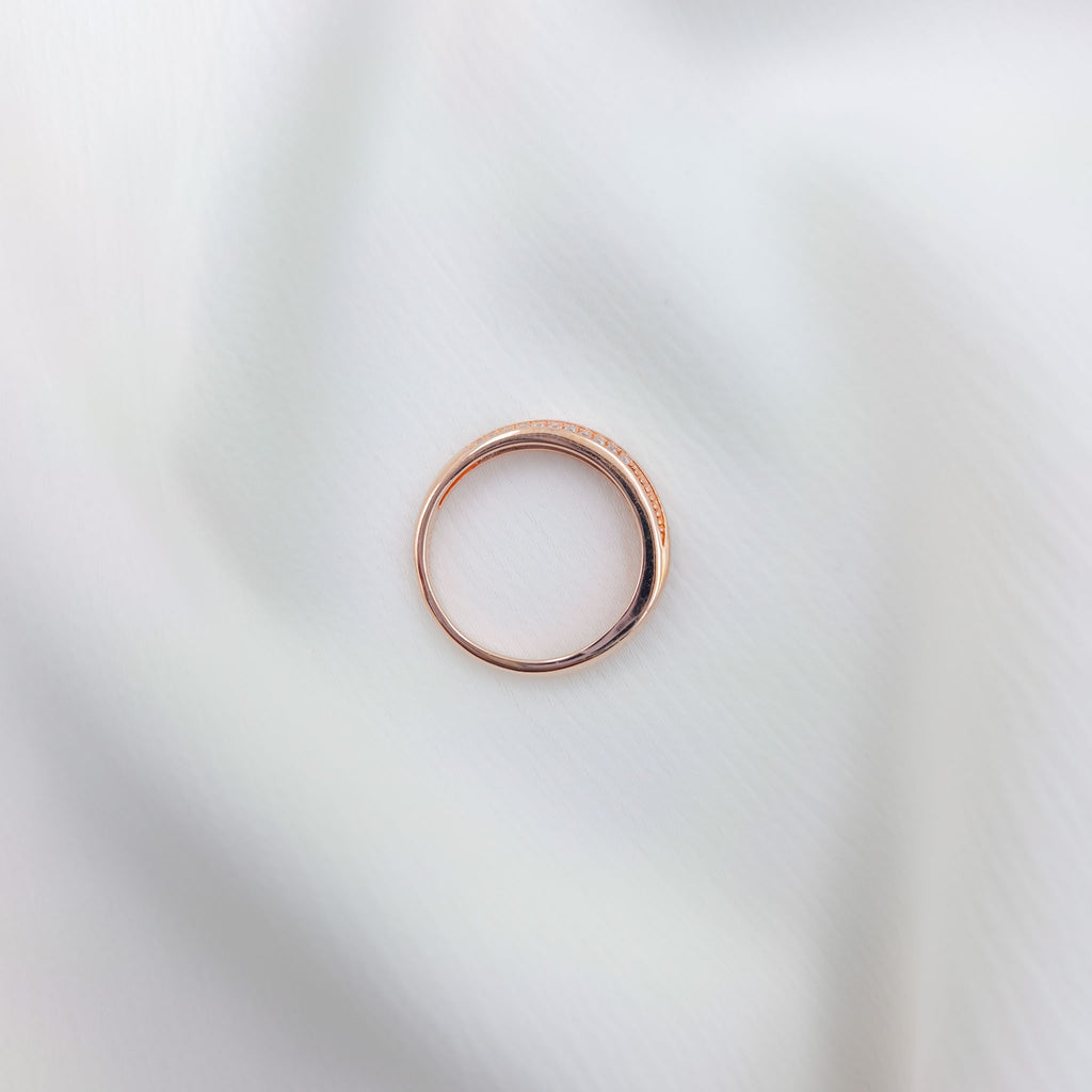 925 Silver Rose Gold Plated Elegant Stone Ring