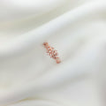925 Sterling Silver Rose Gold Plated Leaf Crystal Adjustable Ring