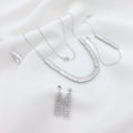 Elegant 925 Sterling Silver Baguette Crystal Jewelry Set