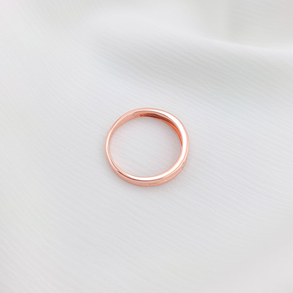 925 Sterling Silver Rose Gold Plated Stone Ring