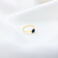 925 Sterling Silver Gold Plated Black Stone Ring